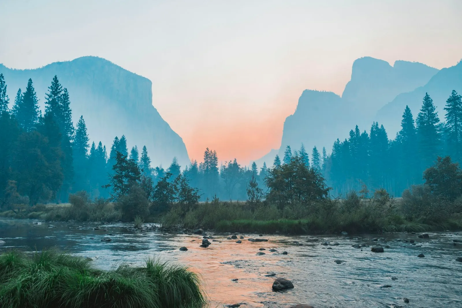 A sweeping valley at golden hour